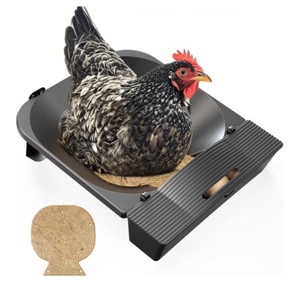 IVAHOU 1-Pack Rollable Chicken Nest Boxes with Natural Hemp Mat 5 Mats Included